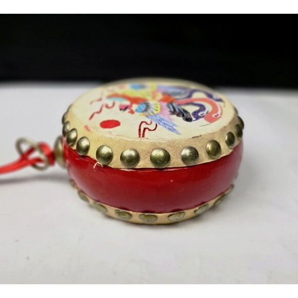 Chinese Hand Drum Percussion Instrument Feng Yang Flower Drum Hand Painted Box - Picture 15 of 15